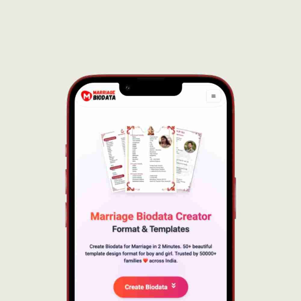 Marriage Biodata Creator ad