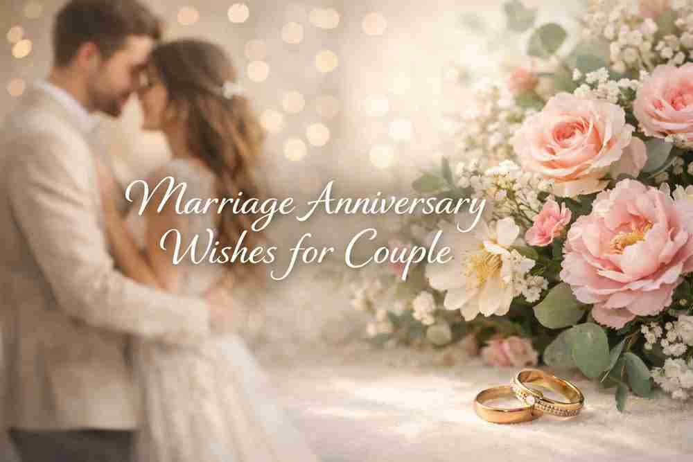 Happy Marriage Anniversary Wishes to Couple - Sweet and cute wedding wishes for couple