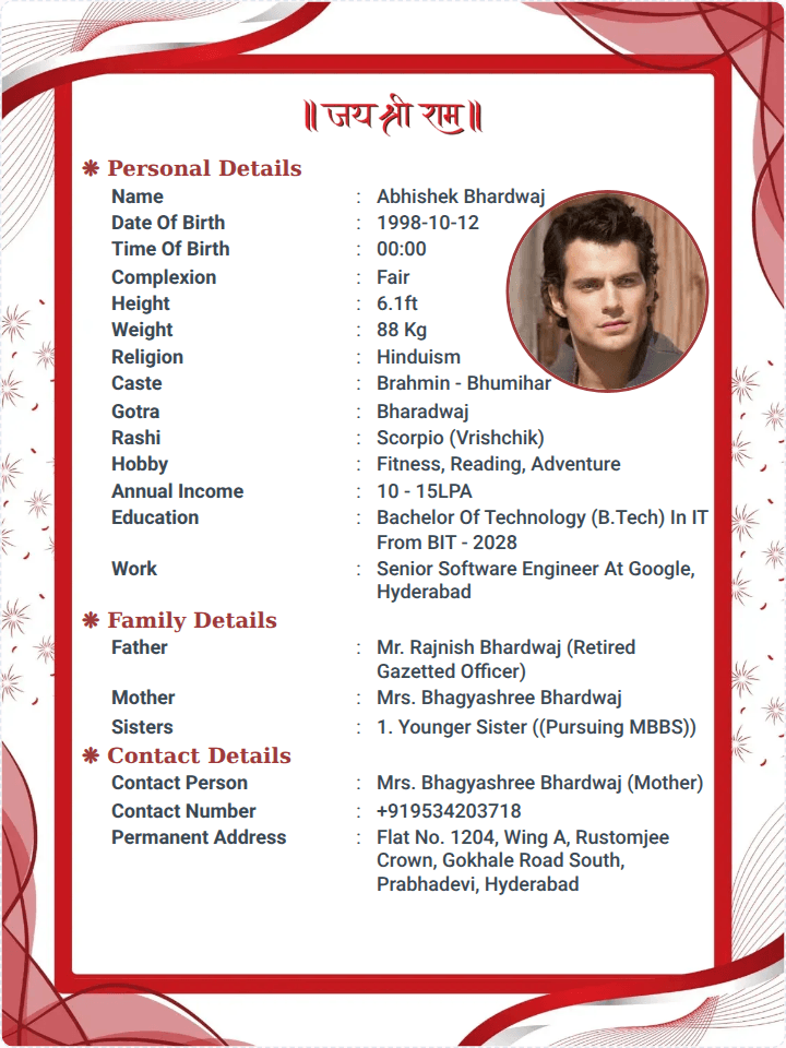 Simple Biodata Format -2