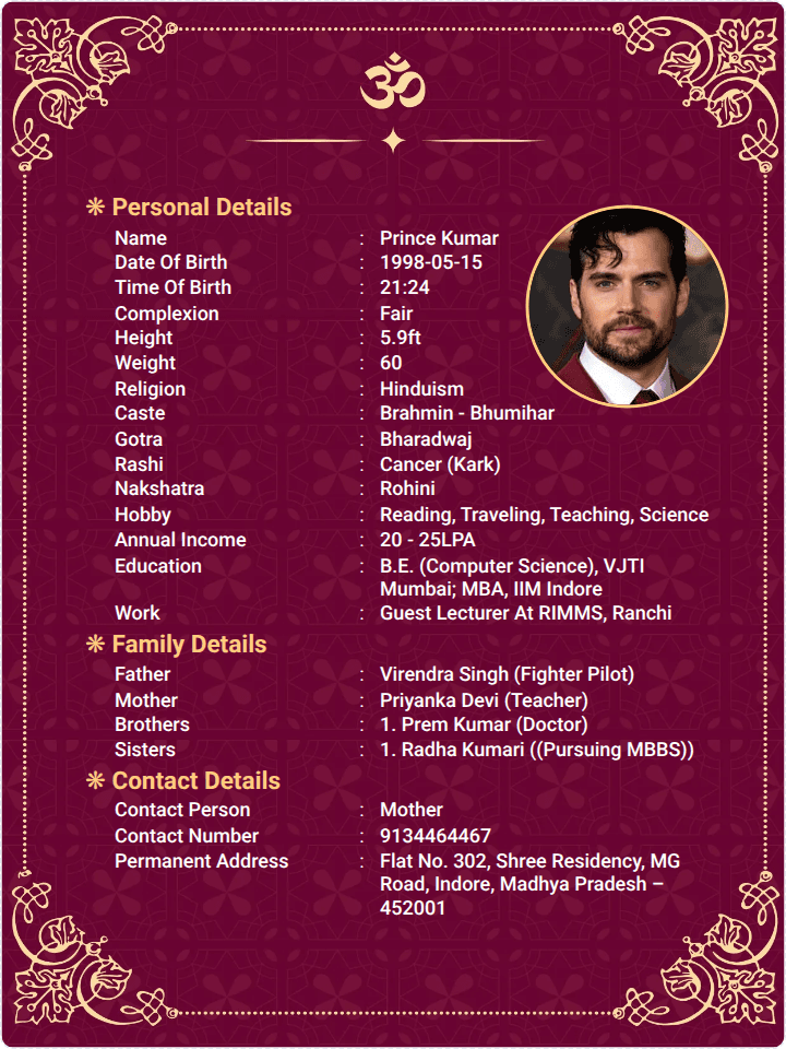 Online Marriage Biodata Maker