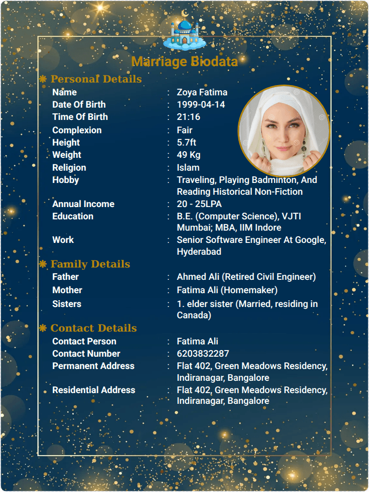 Muslim Biodata