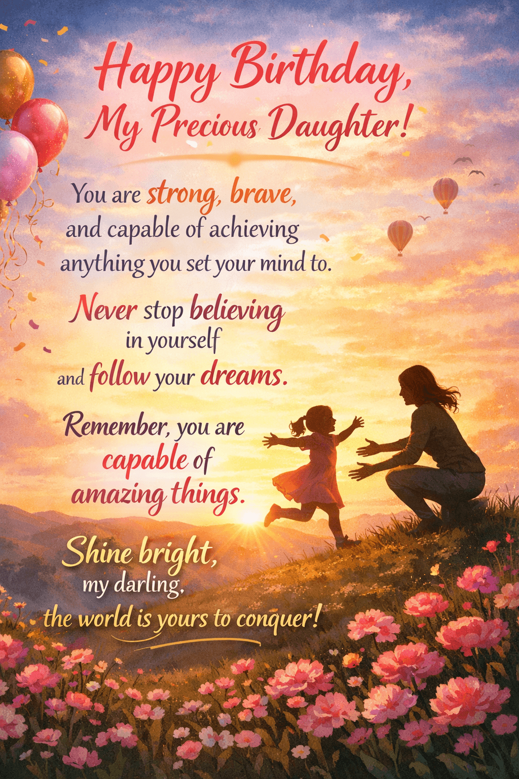 Birthday Wishes for daughter from mother