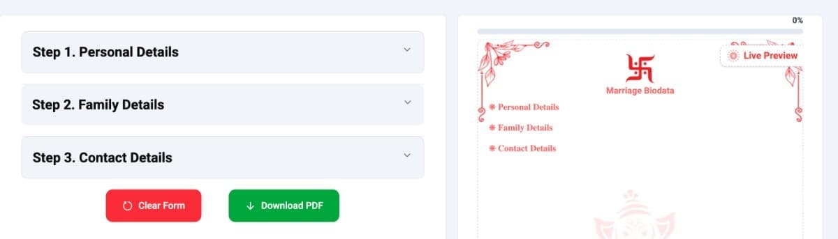 Add all details in Biodata
