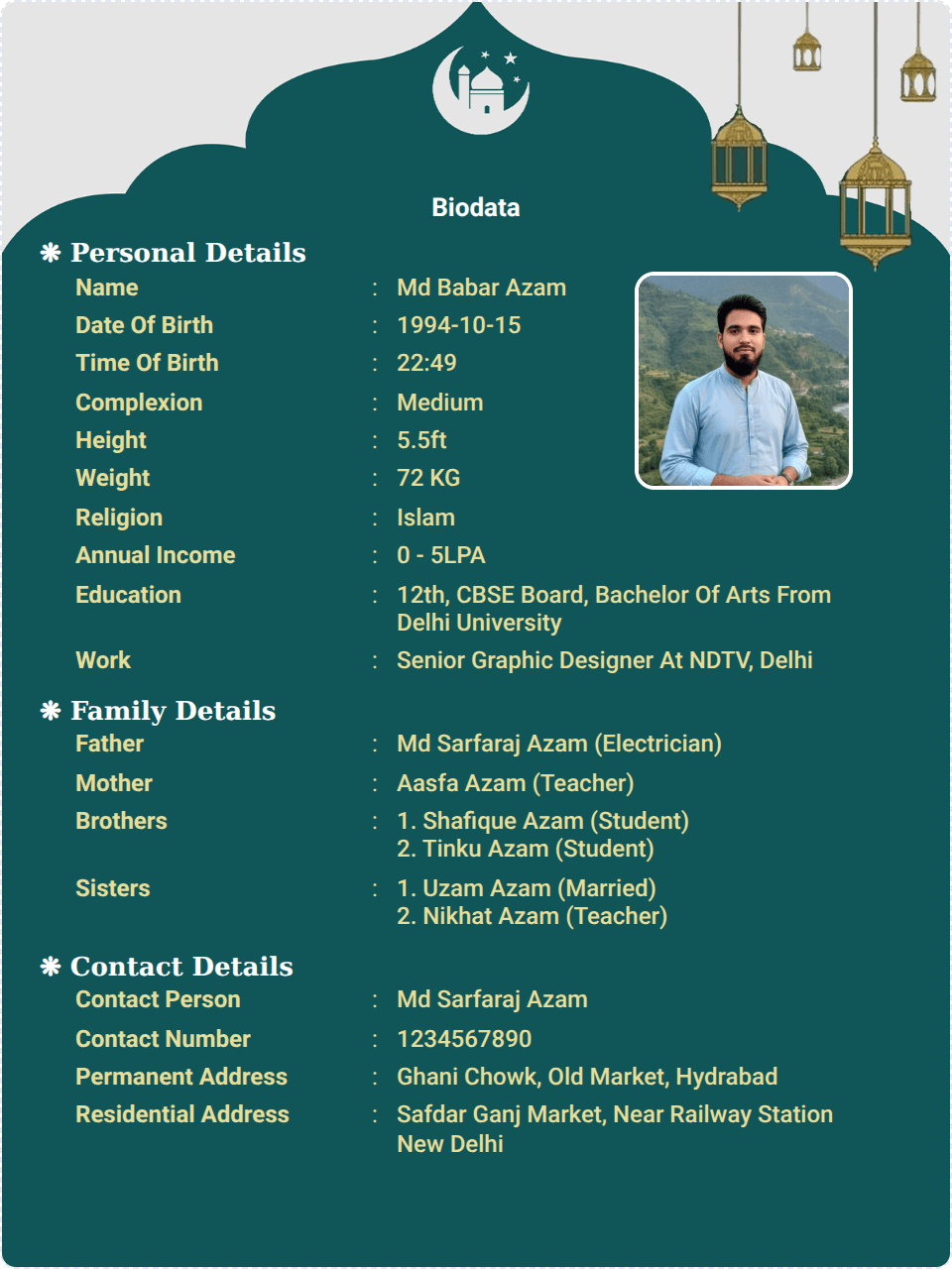 Muslim Biodata